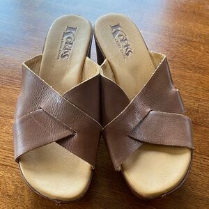 Korks - Kork-Ease Leather Wedge Sandals - Size 9